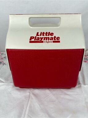 Vintage Igloo Little Playmate Cooler Red White Retro Lunch Box Mini Cooler USA